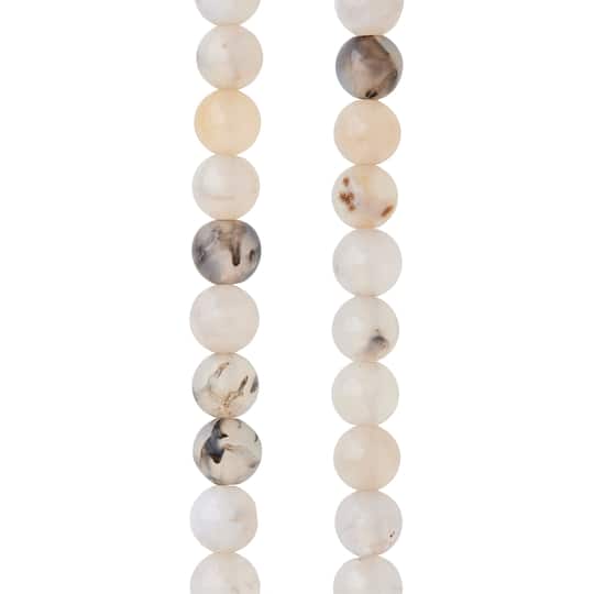Light Gray Crackle Agate Round Beads, 6mm by Bead Landing™